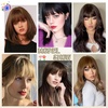 image:imageNAYOO Bangs Hair Clip Ash Blonde Fake Bangs 100 Real Human Hair Extensions Wispy Bangs for Women Fringe with Temples Hairpieces Curved Bangs for Daily WearLight Ash Blonde