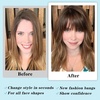 image:imageNAYOO Bangs Hair Clip Ash Blonde Fake Bangs 100 Real Human Hair Extensions Wispy Bangs for Women Fringe with Temples Hairpieces Curved Bangs for Daily WearBrown
