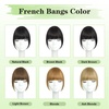 image:imageNAYOO Bangs Hair Clip Ash Blonde Fake Bangs 100 Real Human Hair Extensions Wispy Bangs for Women Fringe with Temples Hairpieces Curved Bangs for Daily WearBrown Black