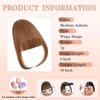 image:imageNAYOO Bangs Hair Clip Ash Blonde Fake Bangs 100 Real Human Hair Extensions Wispy Bangs for Women Fringe with Temples Hairpieces Curved Bangs for Daily WearMedium Auburn