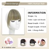 image:imageNAYOO Bangs Hair Clip Ash Blonde Fake Bangs 100 Real Human Hair Extensions Wispy Bangs for Women Fringe with Temples Hairpieces Curved Bangs for Daily WearLight Ash Blonde