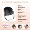 image:imageNAYOO Bangs Hair Clip Ash Blonde Fake Bangs 100 Real Human Hair Extensions Wispy Bangs for Women Fringe with Temples Hairpieces Curved Bangs for Daily WearNatural Black