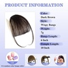image:imageNAYOO Bangs Hair Clip Ash Blonde Fake Bangs 100 Real Human Hair Extensions Wispy Bangs for Women Fringe with Temples Hairpieces Curved Bangs for Daily WearDark Brown