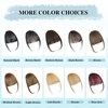 image:imageNAYOO Bangs Hair Clip Ash Blonde Fake Bangs 100 Real Human Hair Extensions Wispy Bangs for Women Fringe with Temples Hairpieces Curved Bangs for Daily WearBrown