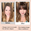 image:imageNAYOO Bangs Hair Clip Ash Blonde Fake Bangs 100 Real Human Hair Extensions Wispy Bangs for Women Fringe with Temples Hairpieces Curved Bangs for Daily WearNatural Black