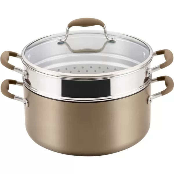 Anolon Advanced Hard-Anodized Dutch Oven Multipurpose Steamer Set, 8.5-Quart, Graphite