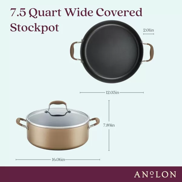 Anolon Advanced Hard-Anodized Dutch Oven Multipurpose Steamer Set, 8.5-Quart, Graphite