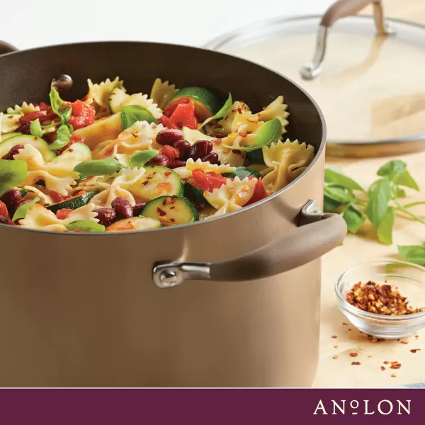 Anolon Advanced Hard-Anodized Dutch Oven Multipurpose Steamer Set, 8.5-Quart, Graphite