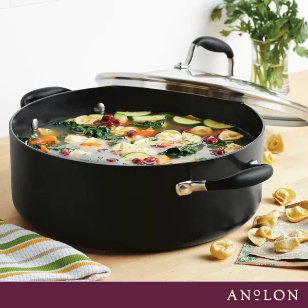 Anolon Advanced Hard-Anodized Dutch Oven Multipurpose Steamer Set, 8.5-Quart, Graphite