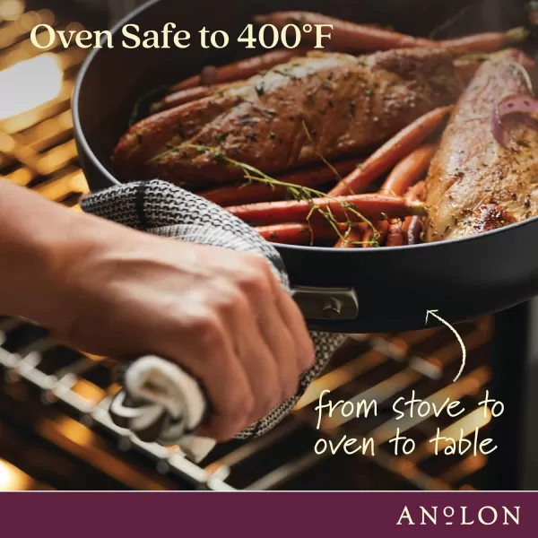 Anolon Advanced Hard-Anodized Dutch Oven Multipurpose Steamer Set, 8.5-Quart, Graphite
