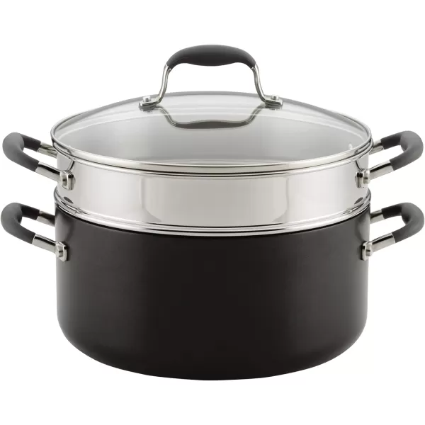 Anolon Advanced Hard-Anodized Dutch Oven Multipurpose Steamer Set, 8.5-Quart, Graphite