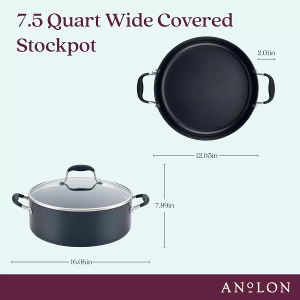 Anolon Advanced Hard-Anodized Dutch Oven Multipurpose Steamer Set, 8.5-Quart, Graphite