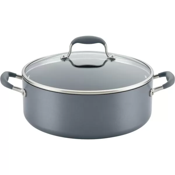 Anolon Advanced Hard-Anodized Dutch Oven Multipurpose Steamer Set, 8.5-Quart, Graphite