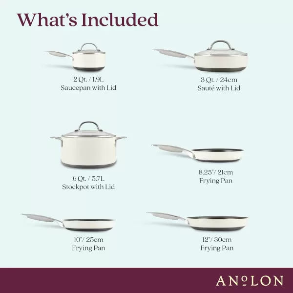 Anolon Achieve Hard Anodized Nonstick Frying Pan/Skillet, 10 Inch, Cream