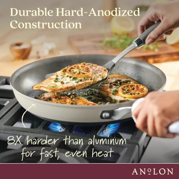 Anolon Achieve Hard Anodized Nonstick Frying Pan/Skillet, 10 Inch, Cream