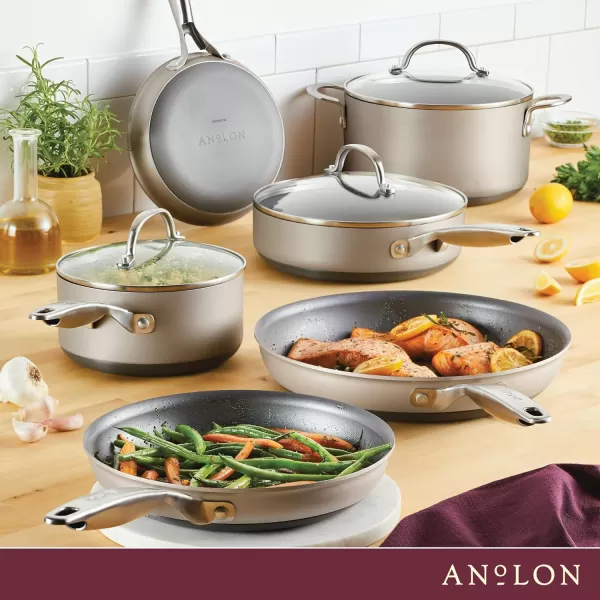 Anolon Achieve Hard Anodized Nonstick Frying Pan/Skillet, 10 Inch, Cream