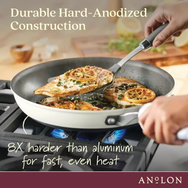 Anolon Achieve Hard Anodized Nonstick Frying Pan/Skillet, 10 Inch, Cream