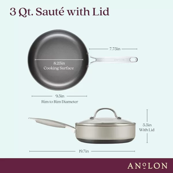 Anolon Achieve Hard Anodized Nonstick Frying Pan/Skillet, 10 Inch, Cream