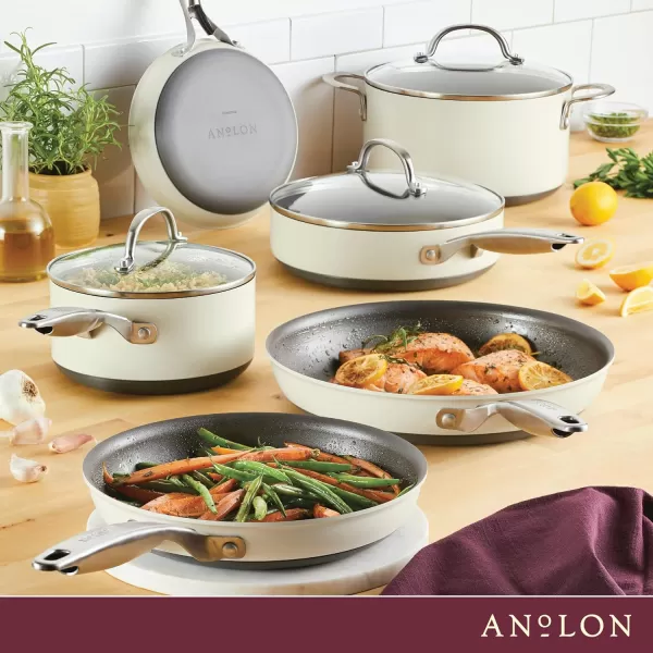 Anolon Achieve Hard Anodized Nonstick Frying Pan/Skillet, 10 Inch, Cream