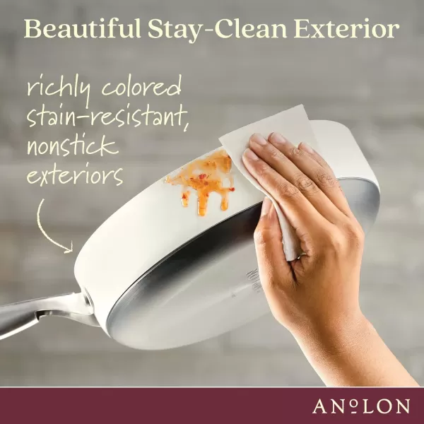 Anolon Achieve Hard Anodized Nonstick Frying Pan/Skillet, 10 Inch, Cream