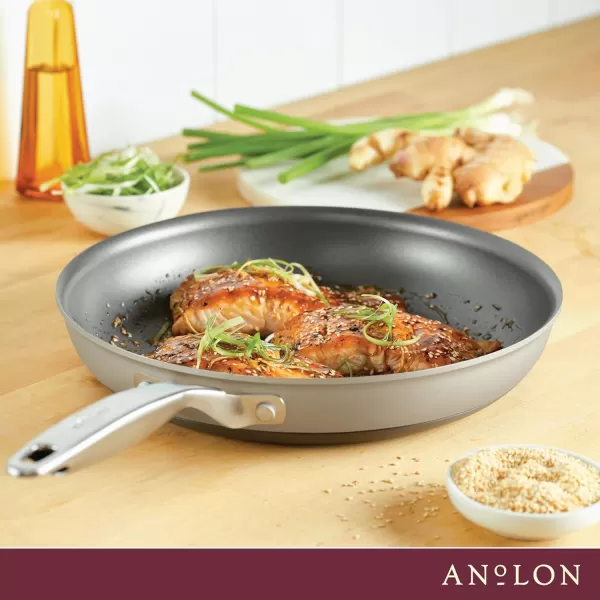 Anolon Achieve Hard Anodized Nonstick Frying Pan/Skillet, 10 Inch, Cream