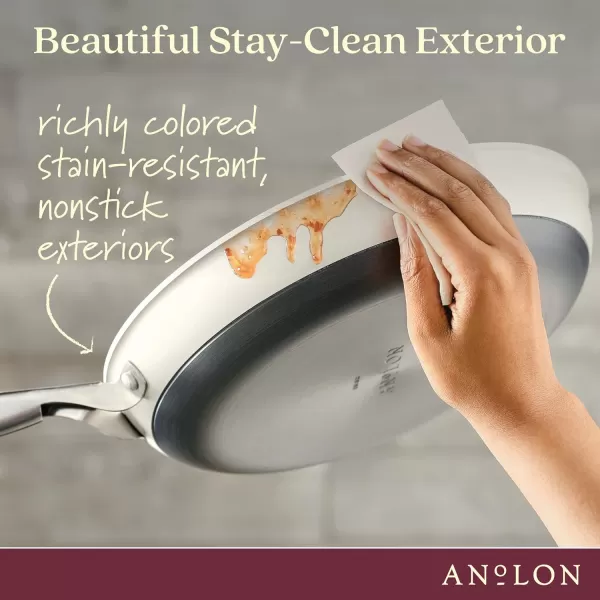 Anolon Achieve Hard Anodized Nonstick Frying Pan/Skillet, 10 Inch, Cream