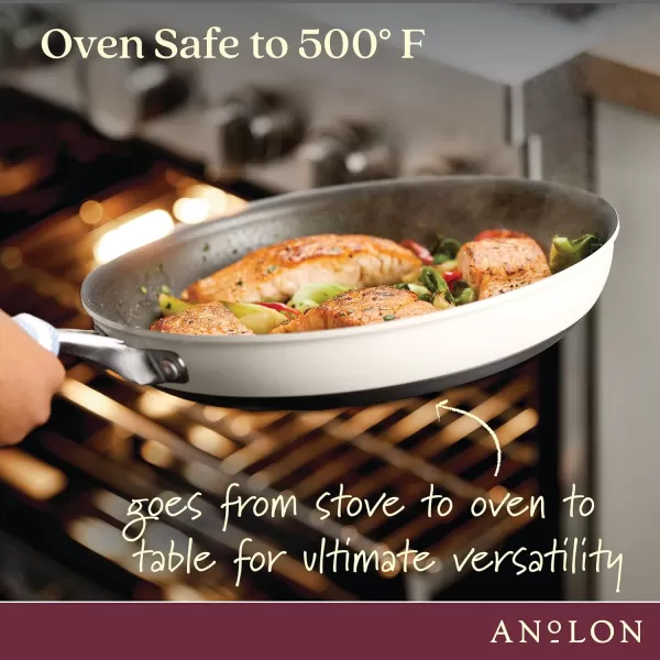 Anolon Achieve Hard Anodized Nonstick Frying Pan/Skillet, 10 Inch, Cream