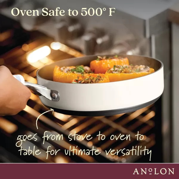 Anolon Achieve Hard Anodized Nonstick Frying Pan/Skillet, 10 Inch, Cream