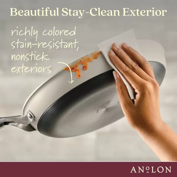 Anolon Achieve Hard Anodized Nonstick Frying Pan/Skillet, 10 Inch, Cream