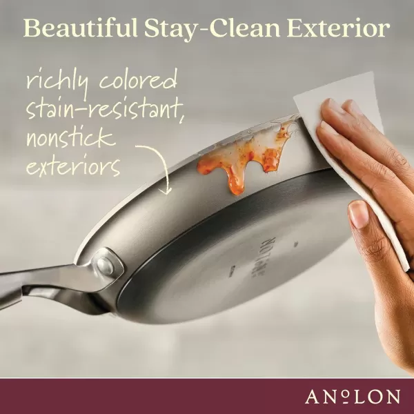 Anolon Achieve Hard Anodized Nonstick Frying Pan/Skillet, 10 Inch, Cream