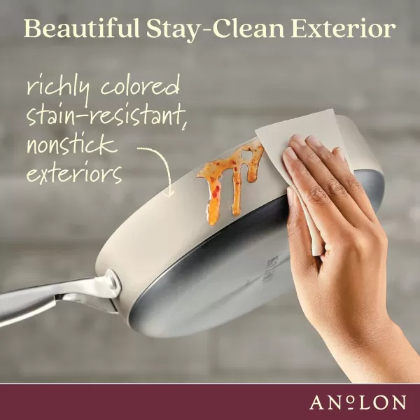 Anolon Achieve Hard Anodized Nonstick Frying Pan/Skillet, 10 Inch, Cream