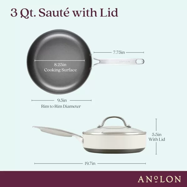 Anolon Achieve Hard Anodized Nonstick Frying Pan/Skillet, 10 Inch, Cream