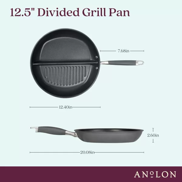 Anolon Advanced Hard Anodized Nonstick Pan/Flat Grill, Griddle w/Rack , Indigo