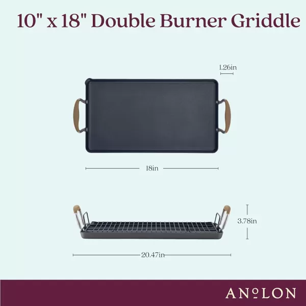 Anolon Advanced Hard Anodized Nonstick Pan/Flat Grill, Griddle w/Rack , Indigo