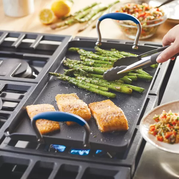 Anolon Advanced Hard Anodized Nonstick Pan/Flat Grill, Griddle w/Rack , Indigo