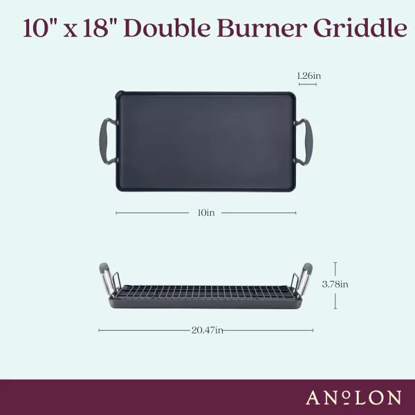 Anolon Advanced Hard Anodized Nonstick Pan/Flat Grill, Griddle w/Rack , Indigo