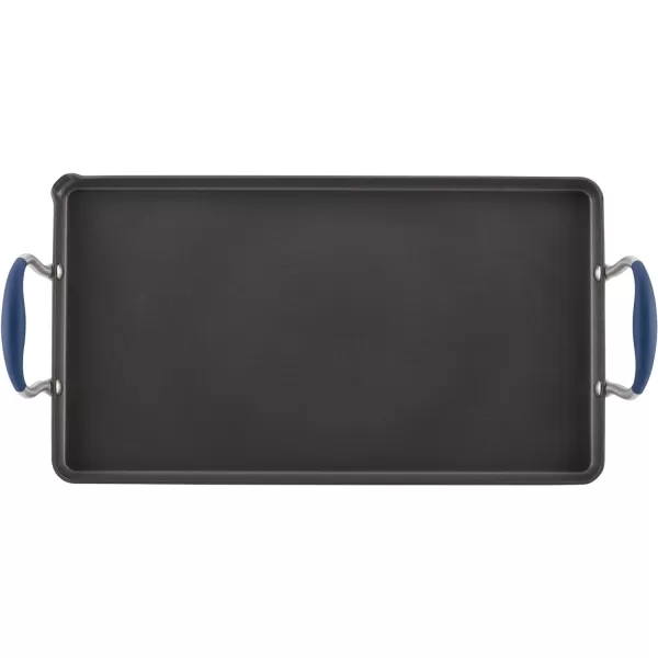 Anolon Advanced Hard Anodized Nonstick Pan/Flat Grill, Griddle w/Rack , Indigo