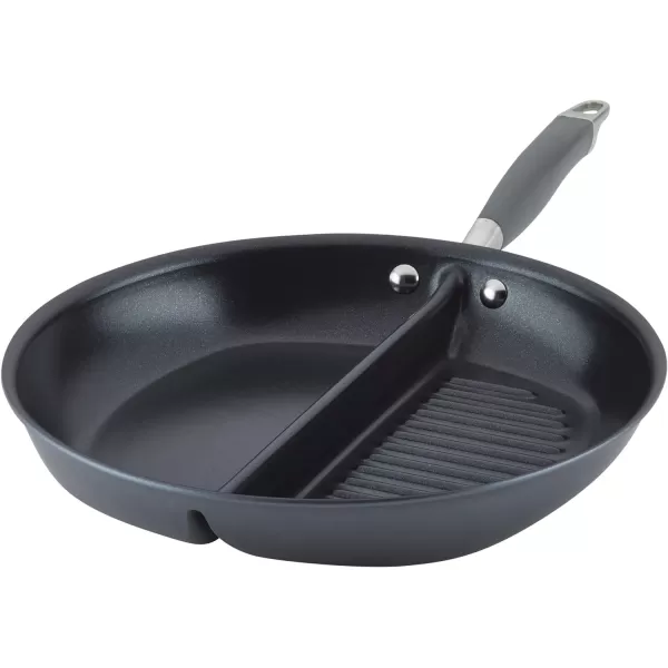 Anolon Advanced Hard Anodized Nonstick Pan/Flat Grill, Griddle w/Rack , Indigo