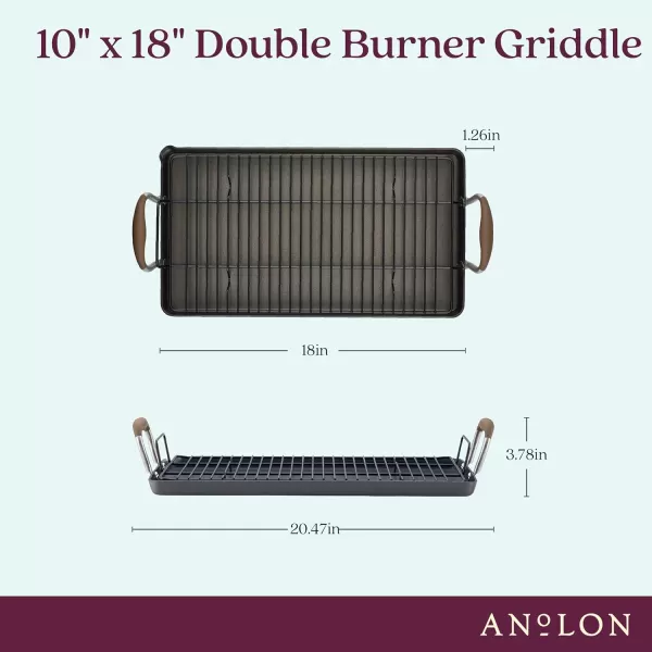 Anolon Advanced Hard Anodized Nonstick Pan/Flat Grill, Griddle w/Rack , Indigo