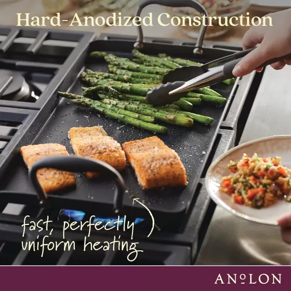 Anolon Advanced Hard Anodized Nonstick Pan/Flat Grill, Griddle w/Rack , Indigo