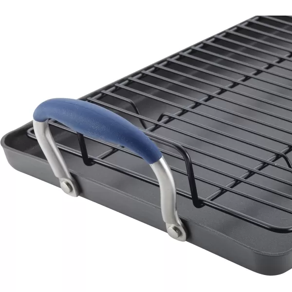 Anolon Advanced Hard Anodized Nonstick Pan/Flat Grill, Griddle w/Rack , Indigo