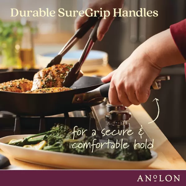Anolon Advanced Hard Anodized Nonstick Pan/Flat Grill, Griddle w/Rack , Indigo
