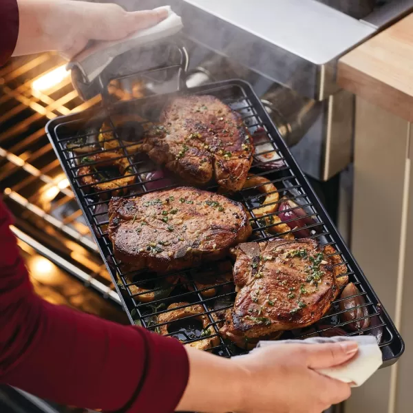 Anolon Advanced Hard Anodized Nonstick Pan/Flat Grill, Griddle w/Rack , Indigo