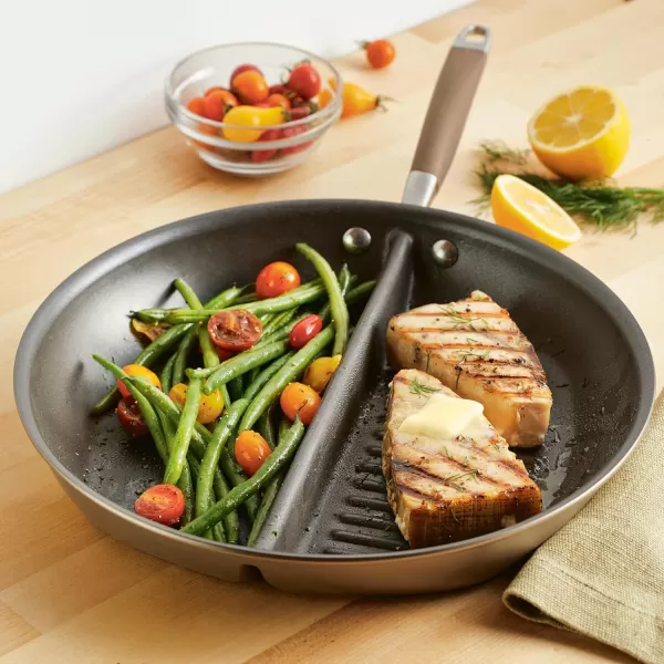 Anolon Advanced Hard Anodized Nonstick Pan/Flat Grill, Griddle w/Rack , Indigo