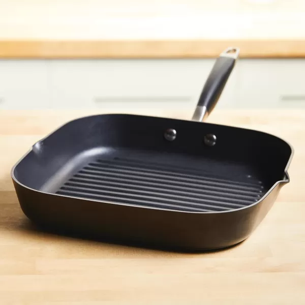 Anolon Advanced Hard Anodized Nonstick Pan/Flat Grill, Griddle w/Rack , Indigo