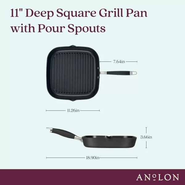 Anolon Advanced Hard Anodized Nonstick Pan/Flat Grill, Griddle w/Rack , Indigo