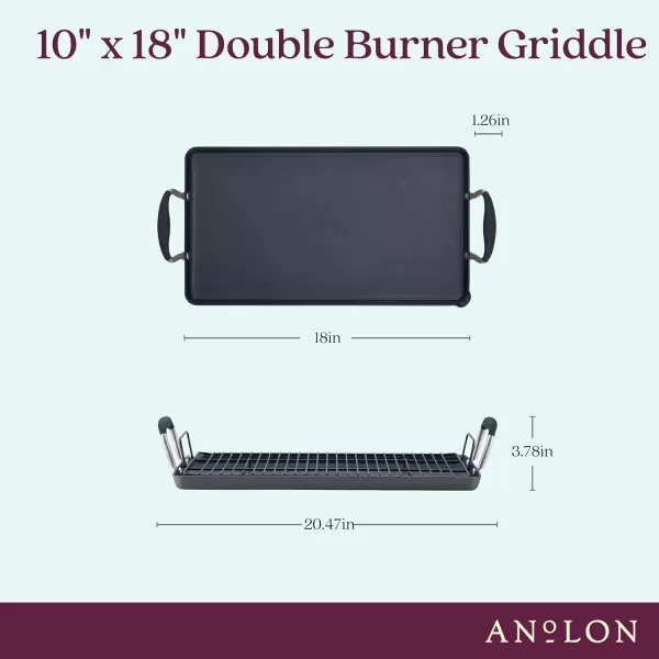 Anolon Advanced Hard Anodized Nonstick Pan/Flat Grill, Griddle w/Rack , Indigo