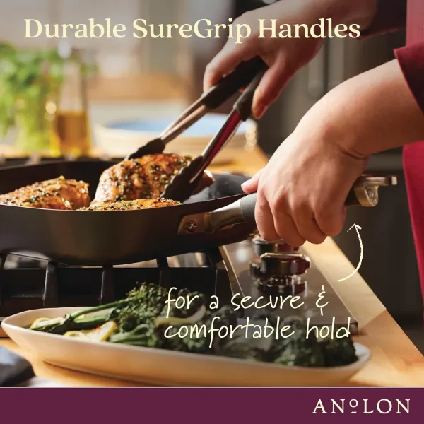 Anolon Advanced Hard Anodized Nonstick Pan/Flat Grill, Griddle w/Rack , Indigo
