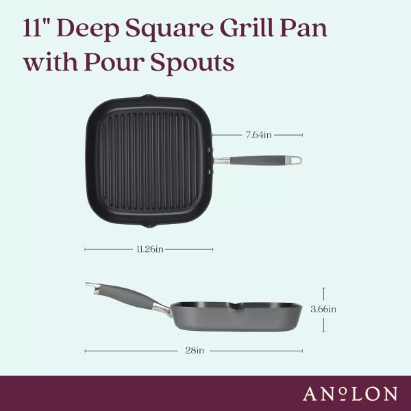 Anolon Advanced Hard Anodized Nonstick Pan/Flat Grill, Griddle w/Rack , Indigo