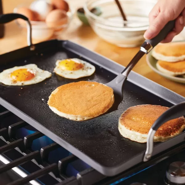 Anolon Advanced Hard Anodized Nonstick Pan/Flat Grill, Griddle w/Rack , Indigo